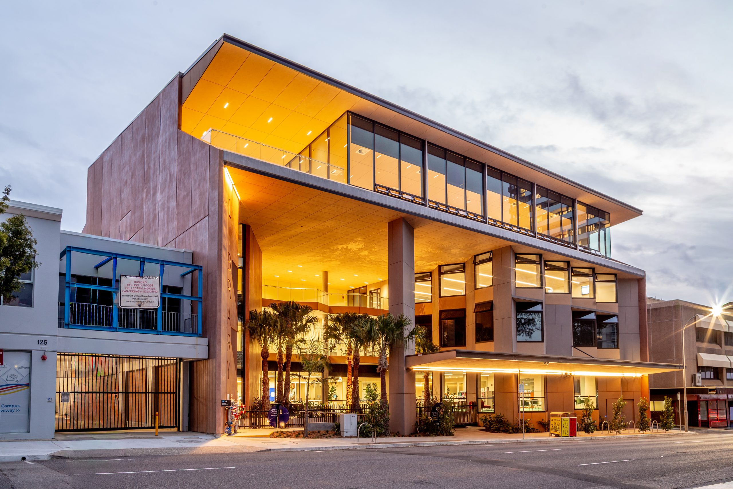 A photo of the completed Gosford Regional Library | North Construction