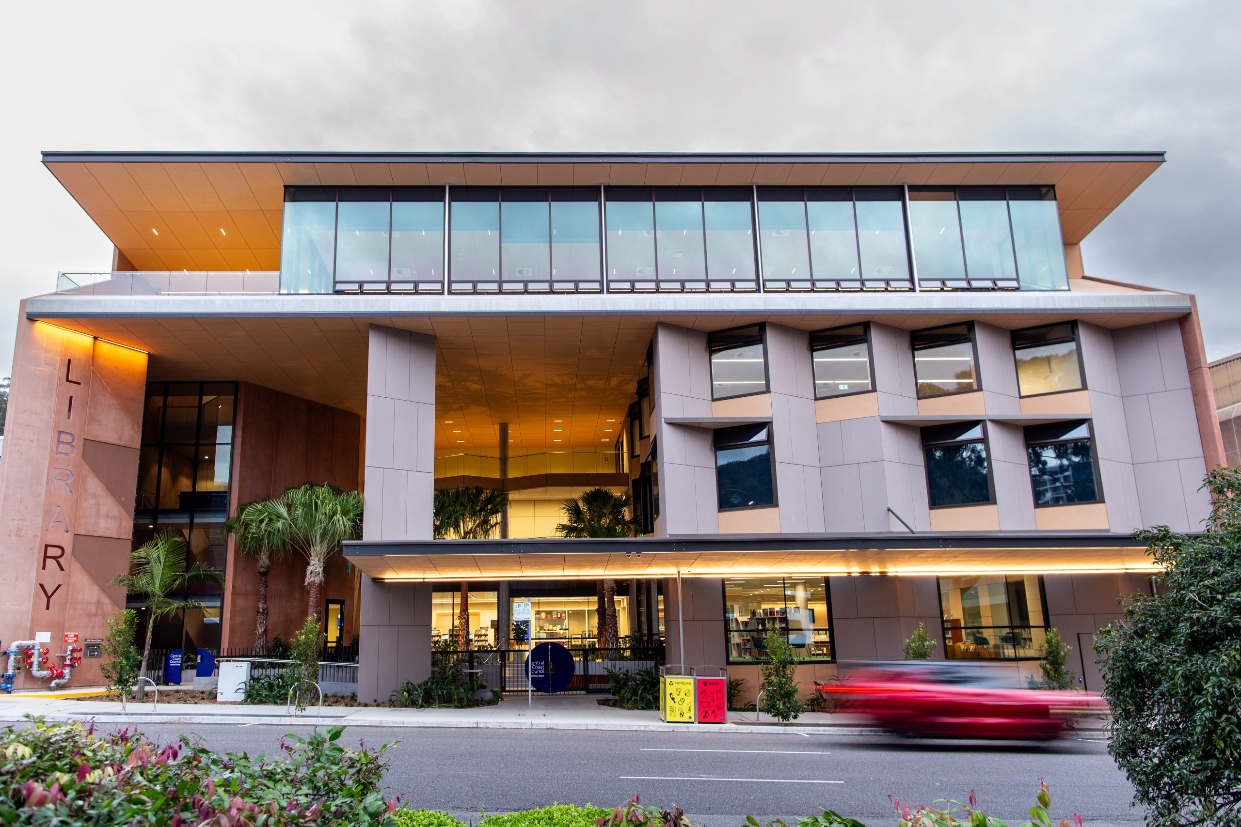 A photo of the completed Gosford Regional Library | North Construction