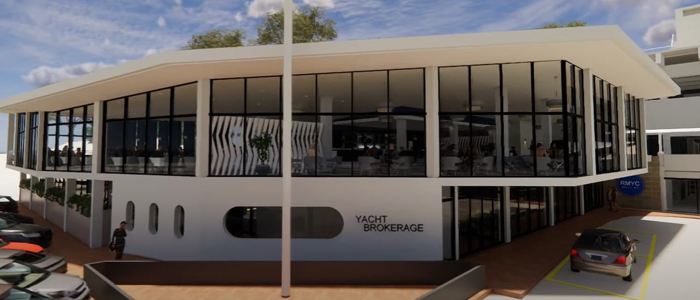 A render of the completed works of RMYC Broken Bay | North Construction