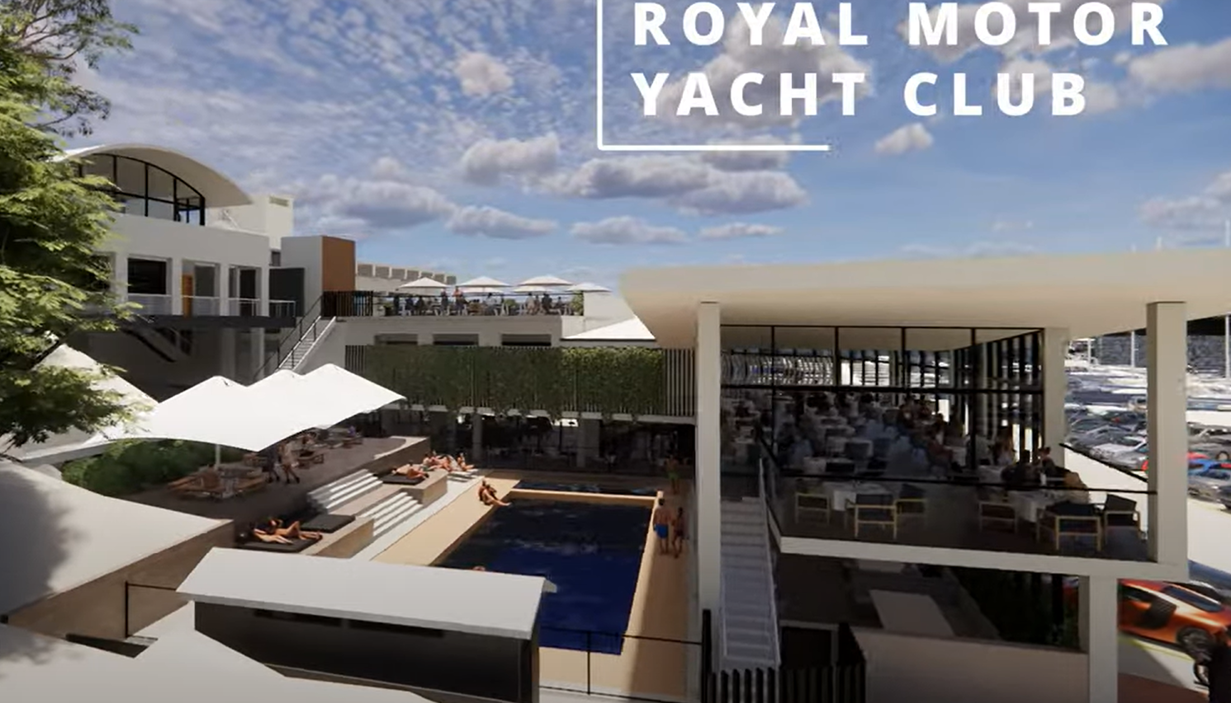 A render of the completed works of RMYC Broken Bay | North Construction
