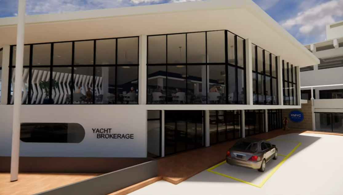 A render of the completed works of RMYC Broken Bay | North Construction