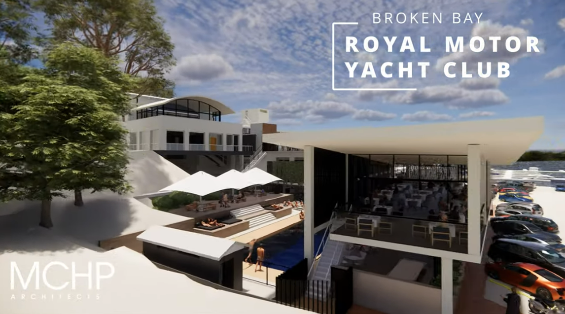 A render of the completed works of RMYC Broken Bay | North Construction