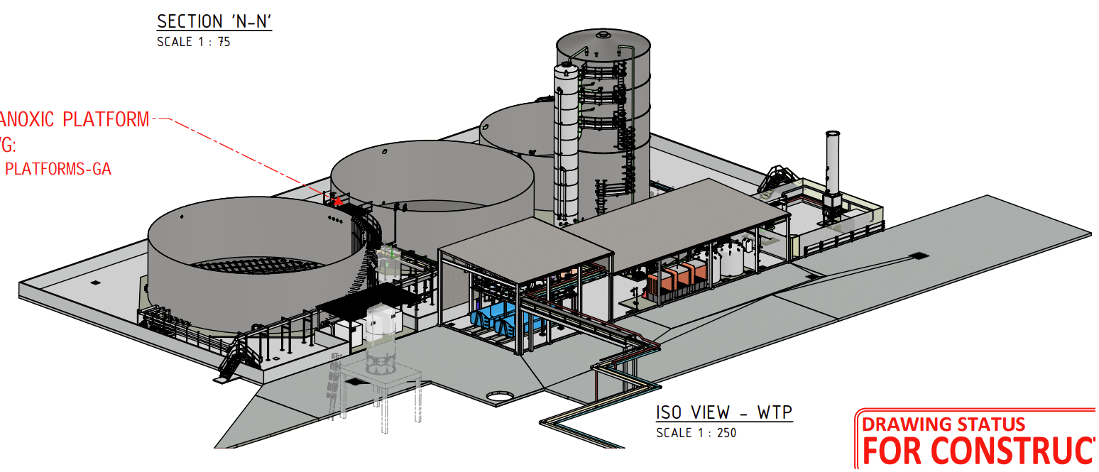 A photo of the Sanitarium wastewater treatment plant plans