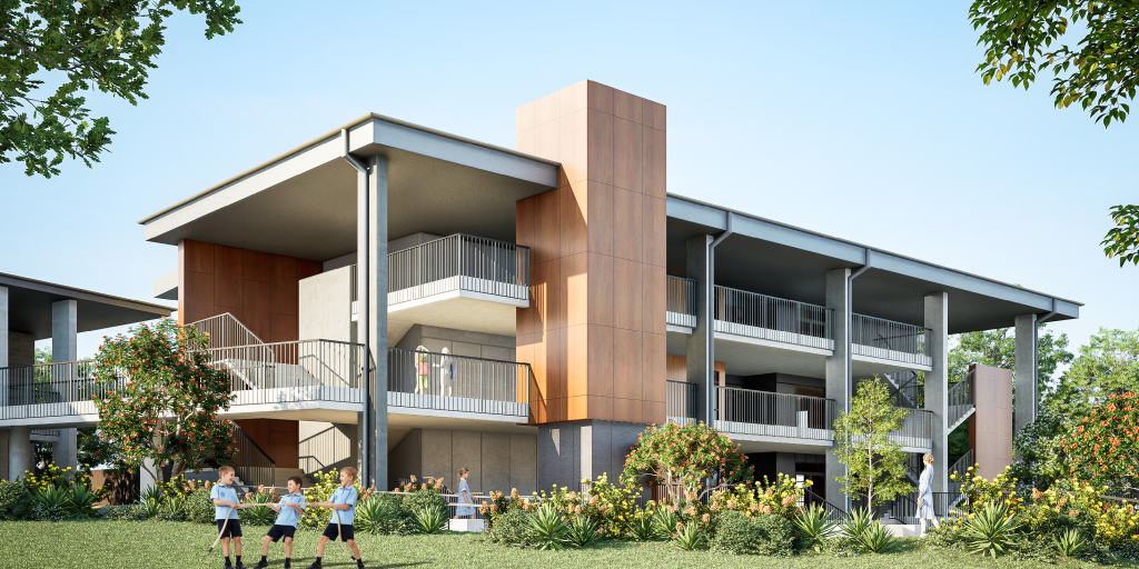 A render of North Constructions completed project at Mackillop College