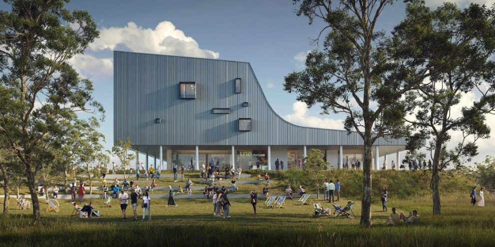 A render of the finished Tamworth UNE building.